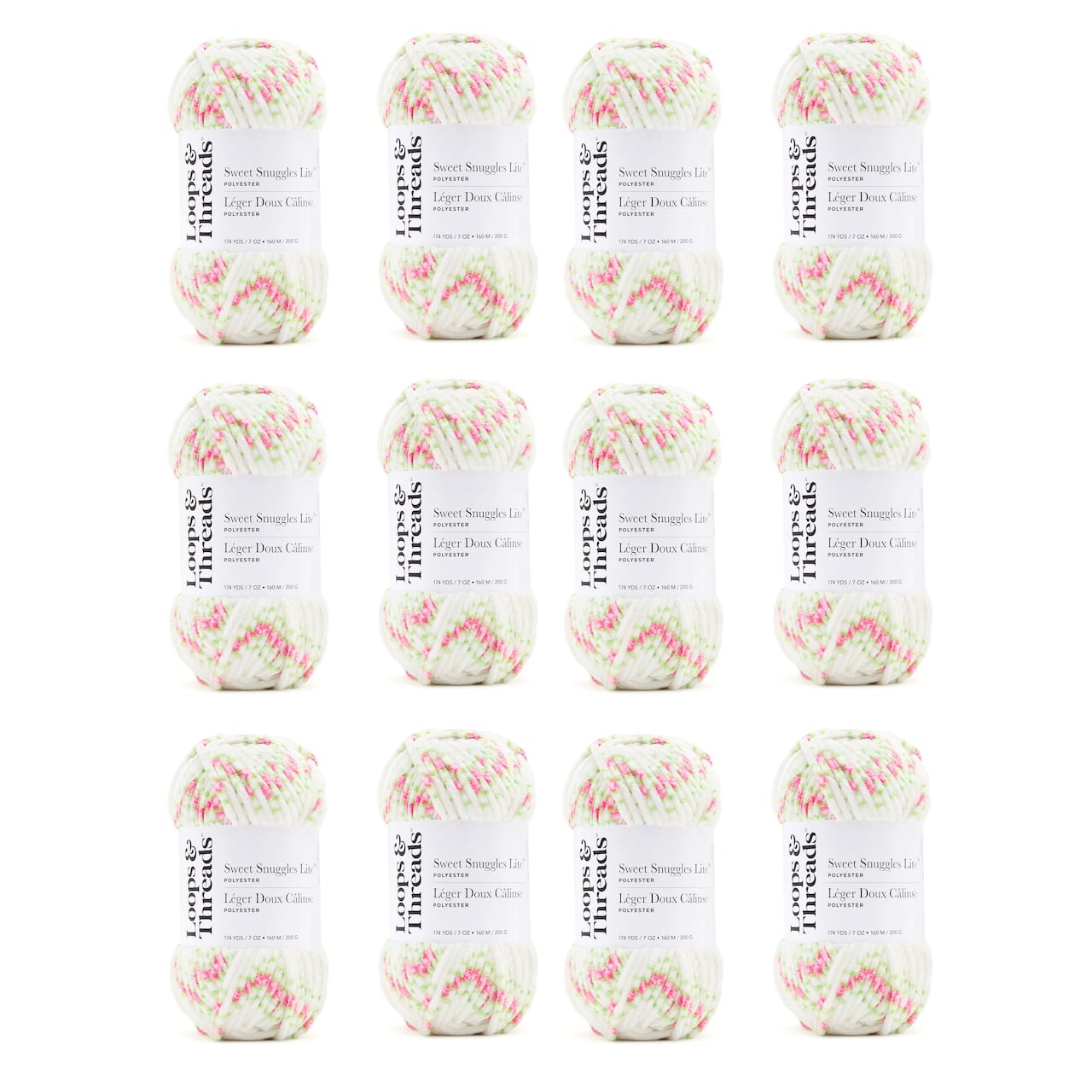 12 Pack: Sweet Snuggles Lite Blossom™ Yarn by Loops & Threads
